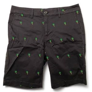 GUESS Black With Palm Tree Pattern Cotton Men’s Size 30 Shorts